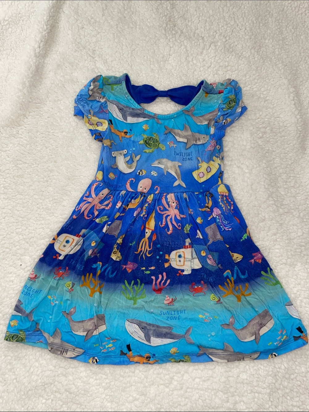 Little Sleepies Underwater Discovery Bow Back Skater Dress